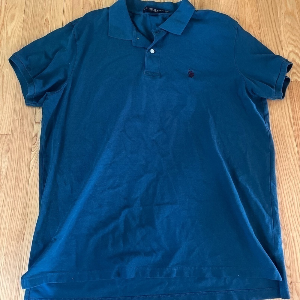 U.S Polo ASSN teal blue polo shirt